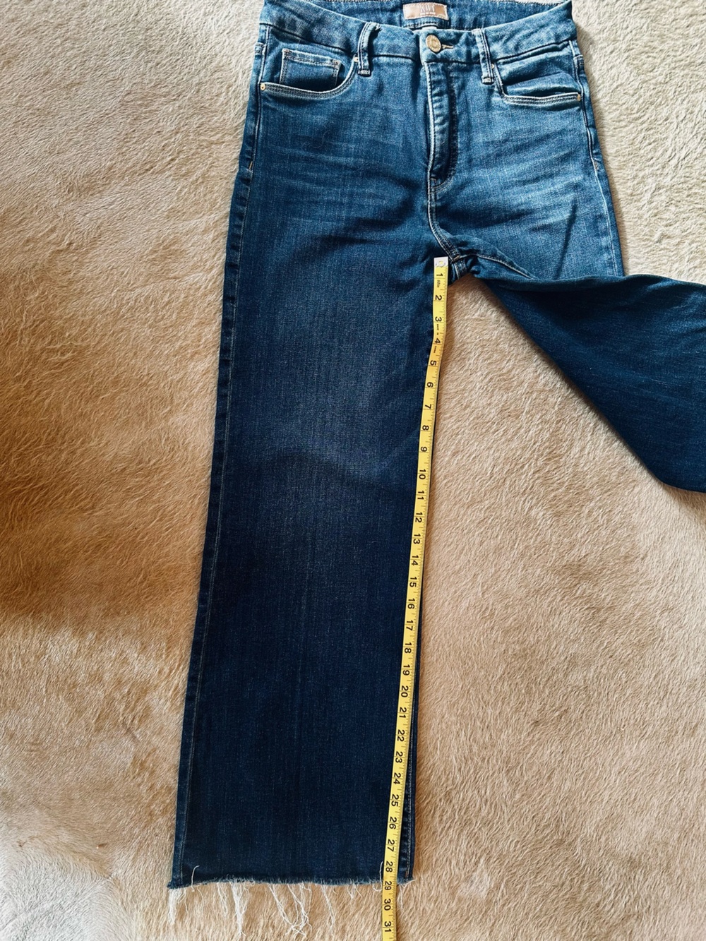 Kut from the Kloth MEG Fab Ab Blue Cropped Straight Jeans raw hem - Picture 8 of 10